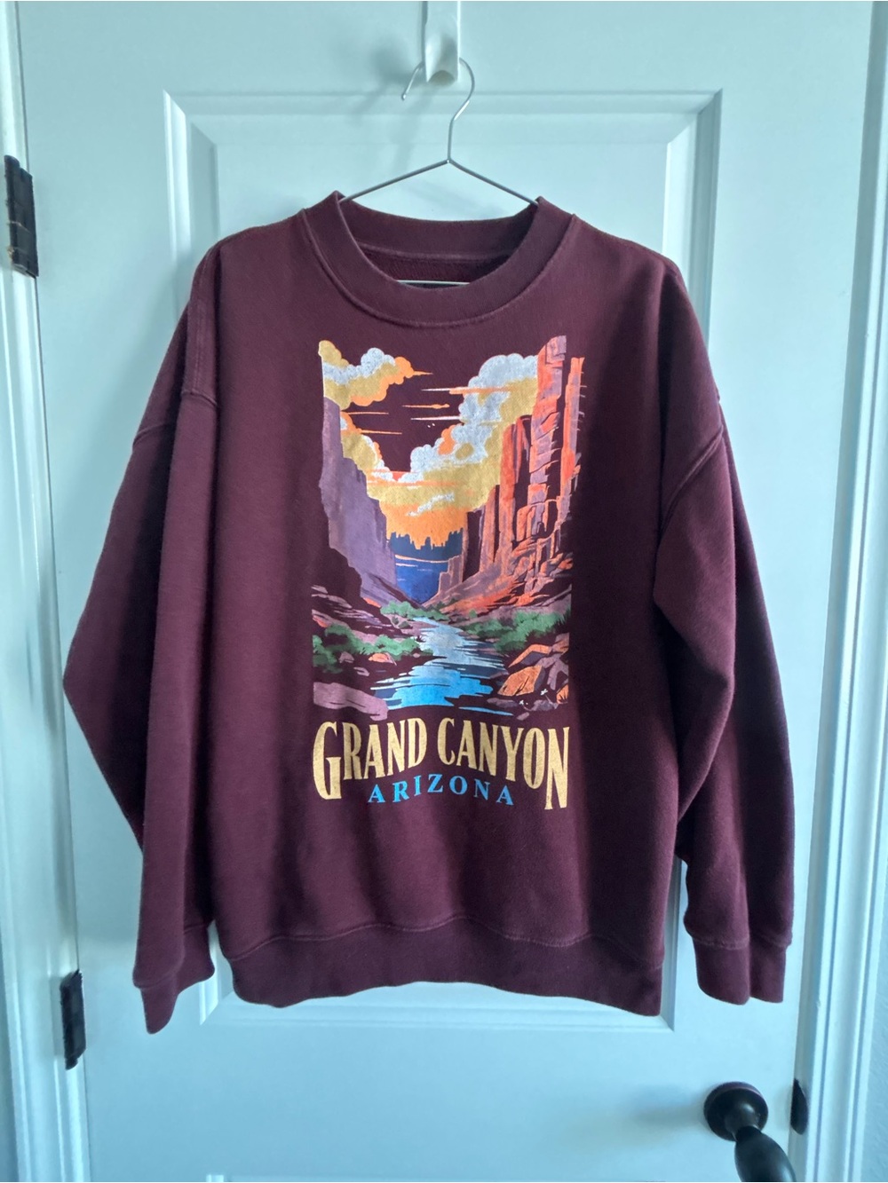 State of Mind Maroon Grand Canyon Graphic Crewneck